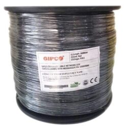 Cáp GIPCO 4 lõi (lõi 0.45) có sợi Giá Cường. Thép gia cường 7 sợi x 0.33mm. Có dầu , bọc bạc chống nhiễu. Quần lô 500m/cuộn, màu đen; tầm 120m